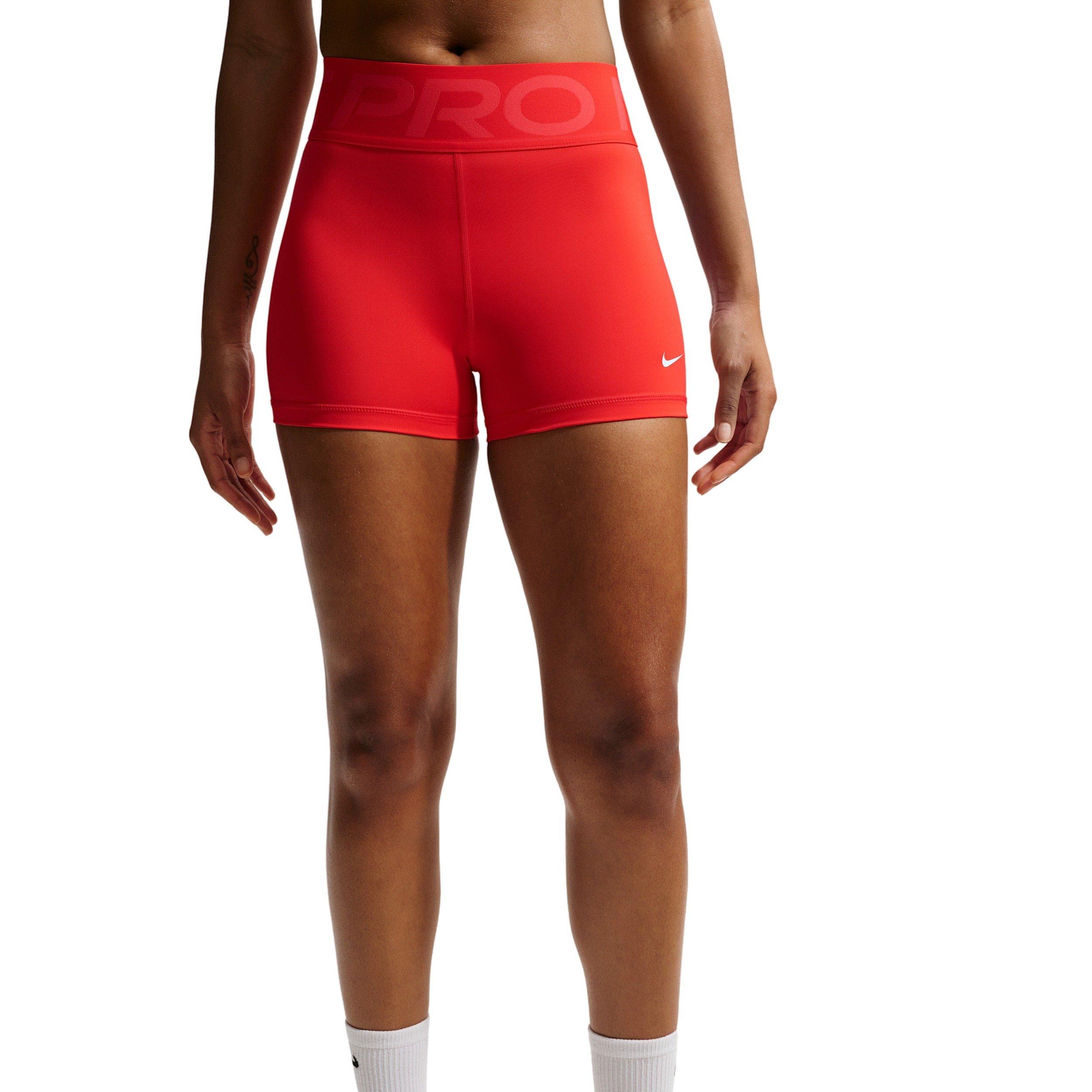 Nike Women's Pro Sculpt High-Waisted 3" Biker Shorts - Crimson/White - CRIMSON/WHITE